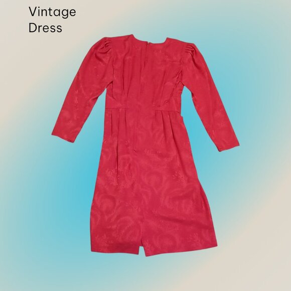 Nordstrom Vibrant Red Long Sleeve Dress 100 percent Silk - Picture 1 of 13